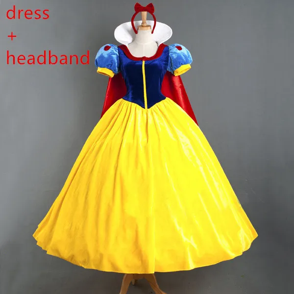 A-dress-2pcs Женское платье Белоснежки для взрослых, платье принцессы на выпускной день рождения, платье Золушки Белоснежки, карнавальный костюм принцессы, карнавальное платье - Цвет: A-dress-2pcs