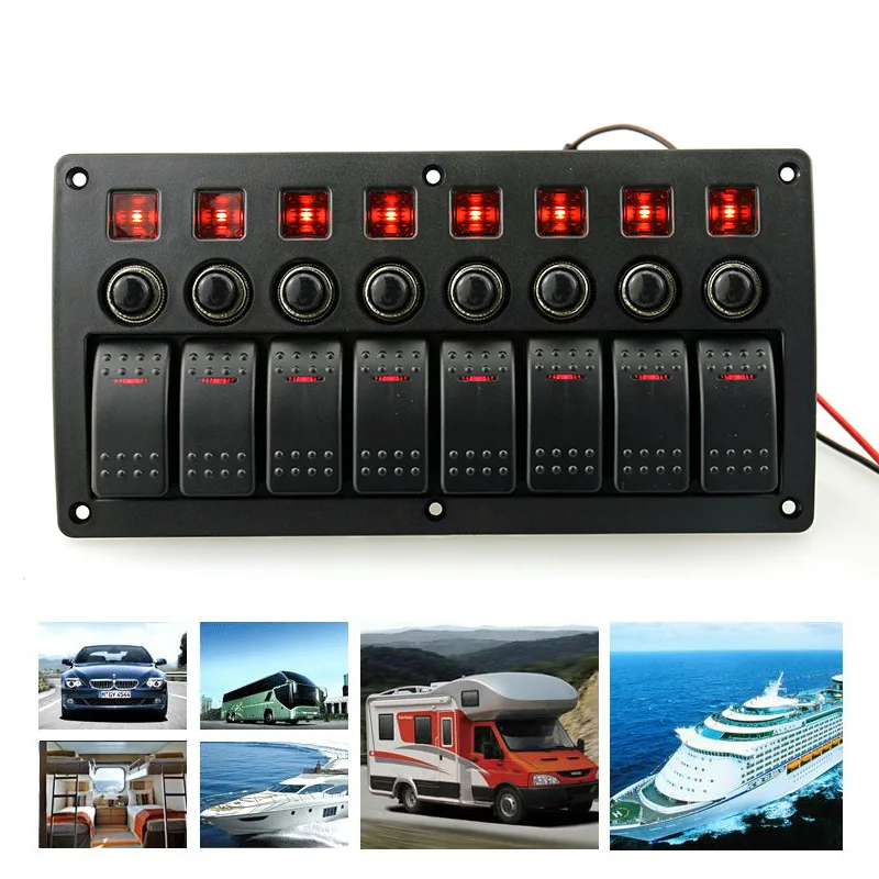 

Cross Border Hot Sales 8P Plastic Panel Switch/3 P Red Horizontal Bar Switch/PCB Board Overload Protector
