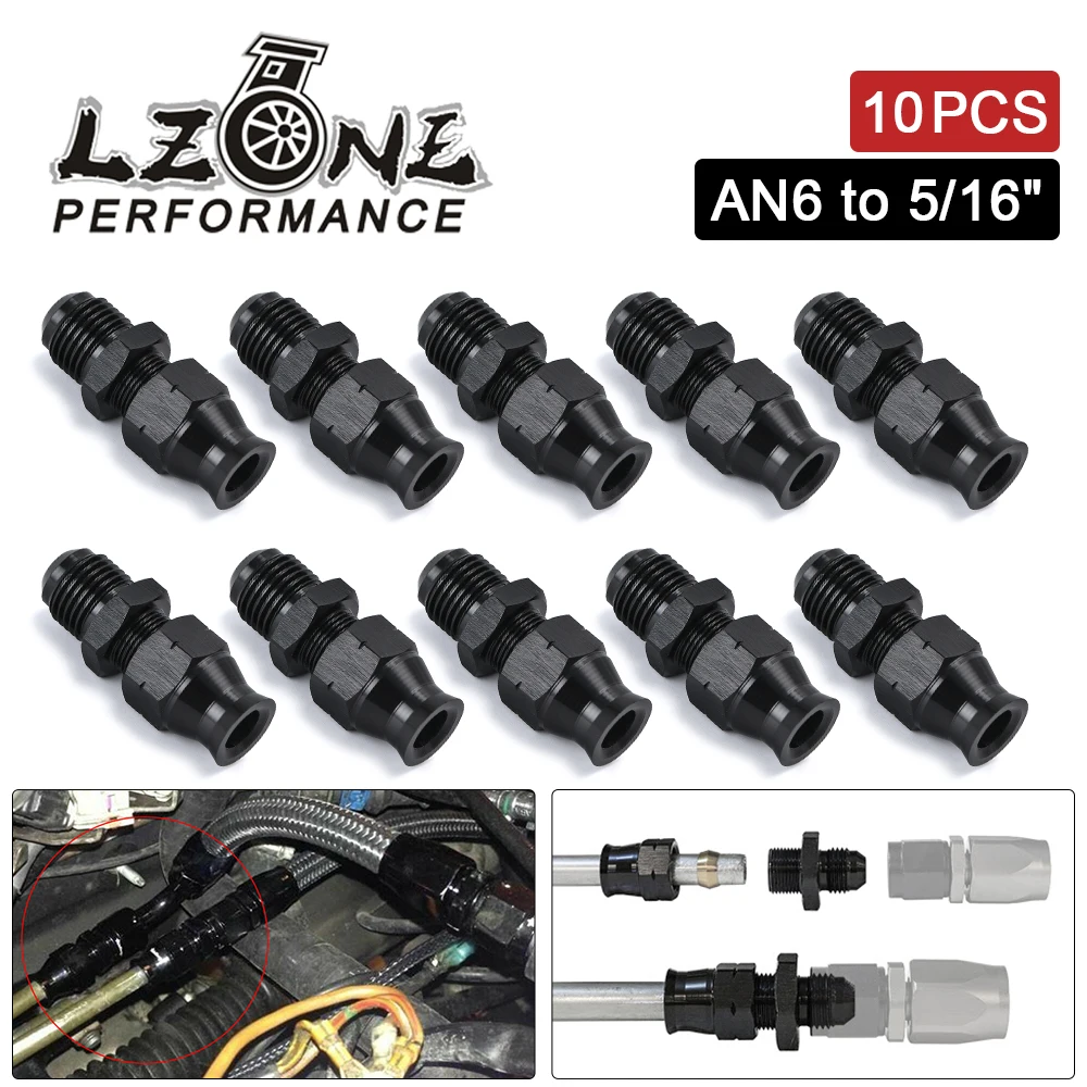 

10 шт. прямой 6AN мужской рассеиватель на 5/16 "(внешний диаметр 8 мм) фитинг для шланга адаптер топливной жесткой трубки