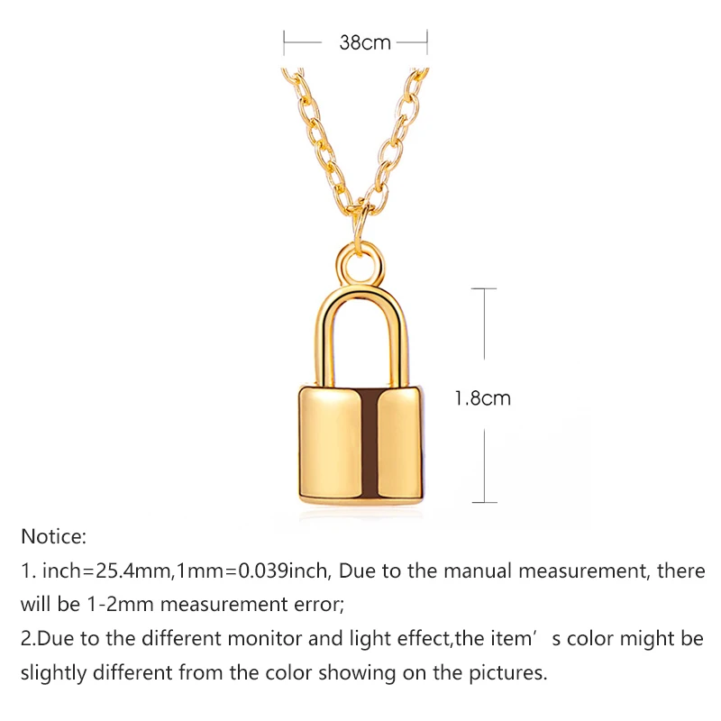 Fashion Women Men Punk Lock Pendant Necklace Copper Padlock Charm Neck Chains Gothic Simple Unisex Jewelry Friendship Gifts