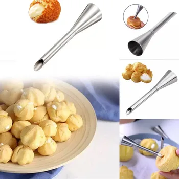 

Hot 1PCS Piping Bag Nozzles Set Stainless Steel Cupcake Cake Decorating Tips For Puff Cream Pastry Piping Baking Tool Supplies