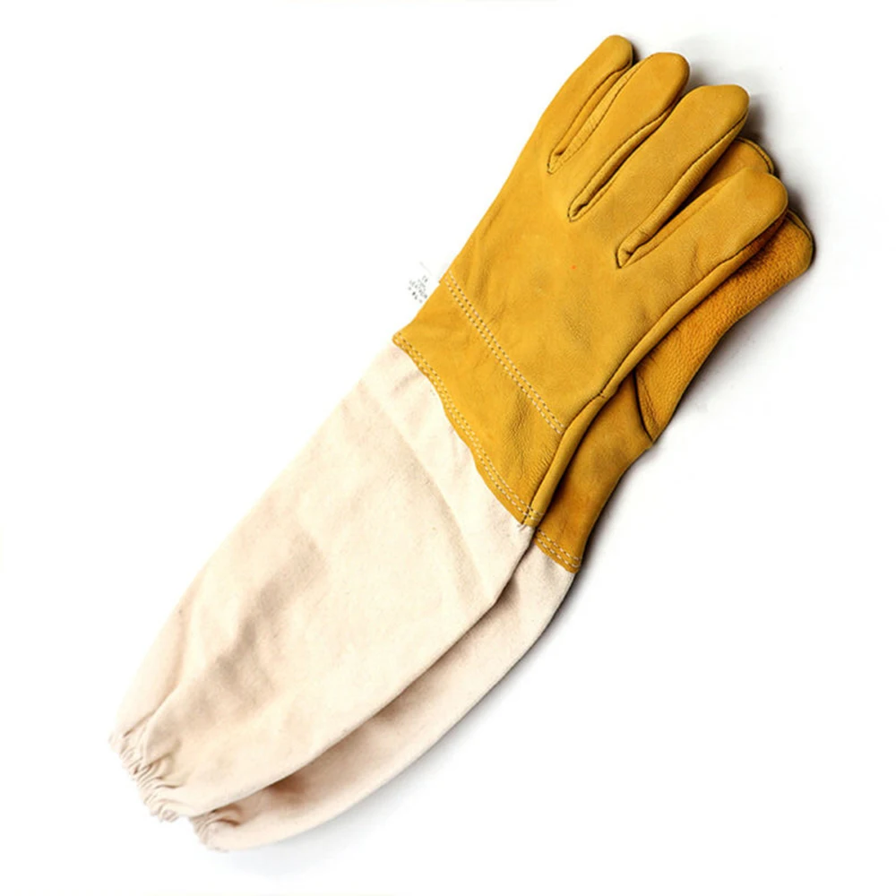 Yellow Beekeeping gloves Protective Beekeeper Long sleeves Vented Ventilated