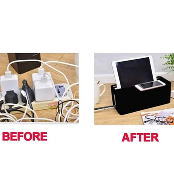 

Cable Management Box for Desk Cable Management and Power Strip Box Solutions(Black)