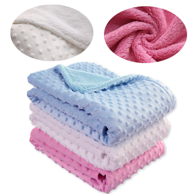 

Baby Blanket Swaddling Newborn Baby Diapers Thermal Soft Fleece Blanket Solid Bedding Set Cotton Quilt Bath Newborn Products