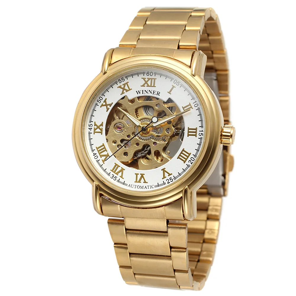 

Winner Winner Fashion Casual Simple Roman Numerals Classic Steel Belt Fully Automatic Mechanical Wrist Watch