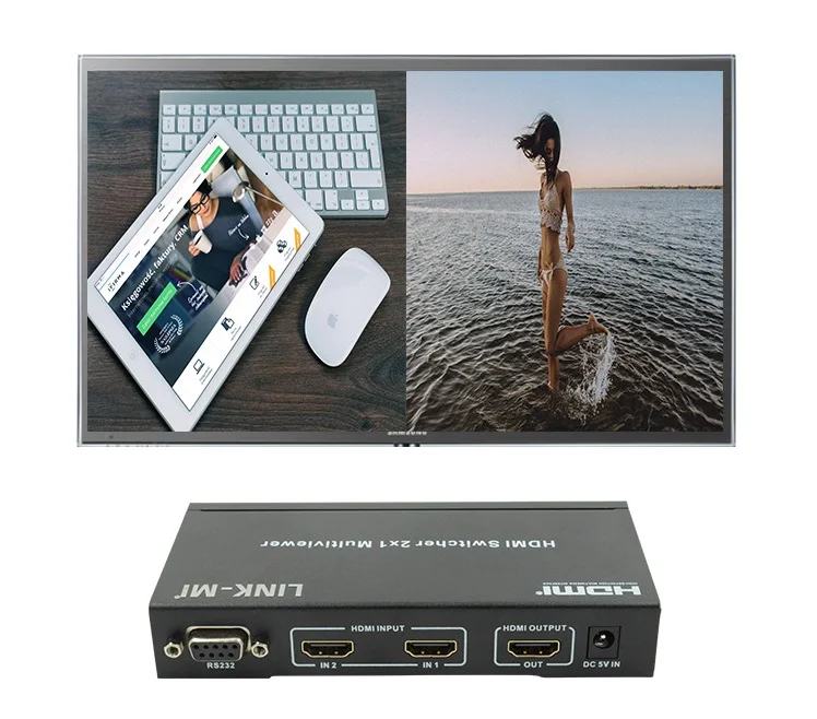 LINK MI S21R 2x1 мультипросмотр с PIP IR RS232 высокопроизводительный HDMI коммутатор HD