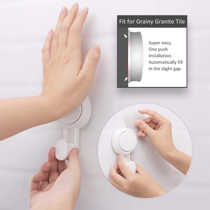 Suction Cup Hooks NO-Drilling and Removable To Install Vacuum Suction Cup Heavy Duty Max Hold 11Lbs Waterproof Holder for Towel
