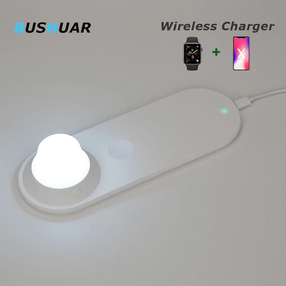 

BUSHUAR Yeelight Wireless Charger LED Night Light Magnetic Fast Charging for iPhones Samsung Huawei Xiaomi for apple watch 2 3 4