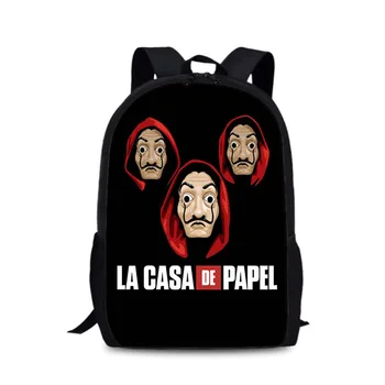 

New La casa de papel Boys&Girls Backpack for School 3d Cartoon TV Schoolbag for Teenager Kids Book Bags