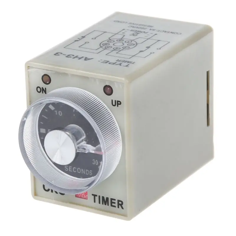 

DC 12V 0-30 Seconds 30s Electric Delay Timer Timing Relay DPDT 8P w Base