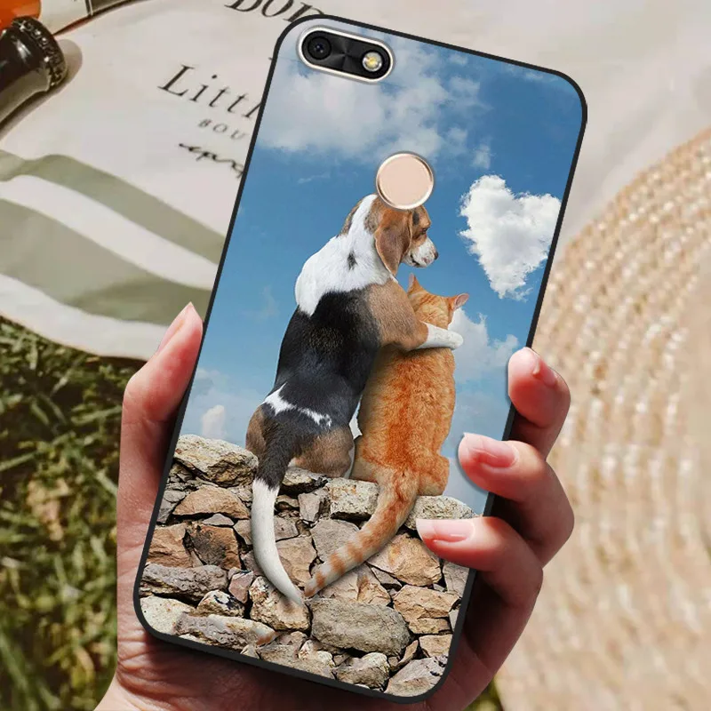 Huawei P Smart 5.65-inch TPU Soft Silicone Cute Wolf Back Cover Case