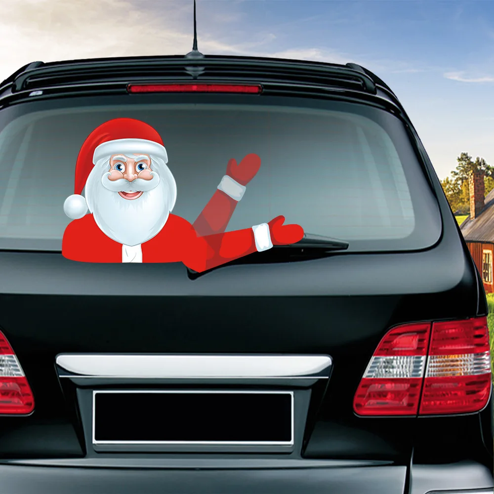 Рождественская Автомобильная наклейка, серия, съемная, ПВХ, на заднее стекло, стеклоочиститель, автомобильная наклейка, Стайлинг для автомобиля, авто украшение