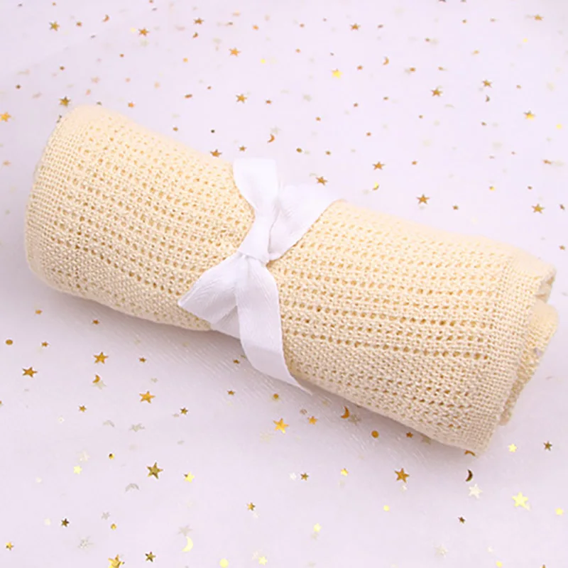 Knitted Baby Blanket Cotton Super Soft Kids Month Blankets Newborn Swaddle Infant Wrap Bath Towel Girl Boy Stroller Cover Quilts