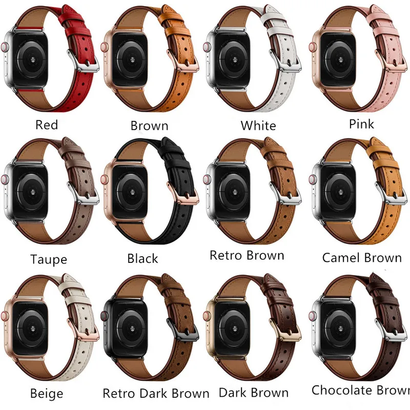 38 мм 40 мм Натуральная кожа Ремешки для наручных часов для Apple Watch Series 5/4/3/2/1 замена наручные часы браслет ремень аксессуары