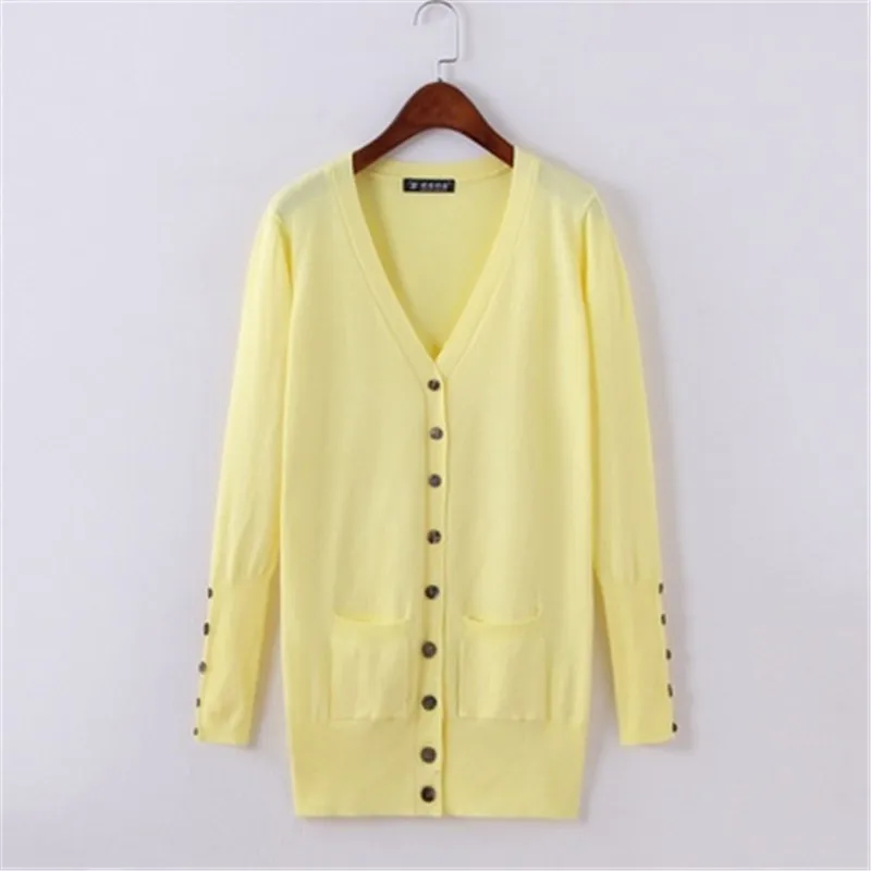 autumn fashion Spring women's sweater V-neck button knitted sweater ladies'Cardigan Candy Color sweater knitwear PZ2012