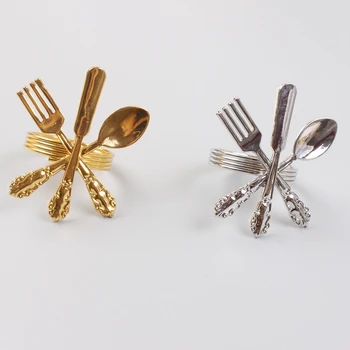 

12Pcs Creative Napkin Buckle Western Restaurant Napkin Ring Plating Towel Buckle Hotel Table Decoration