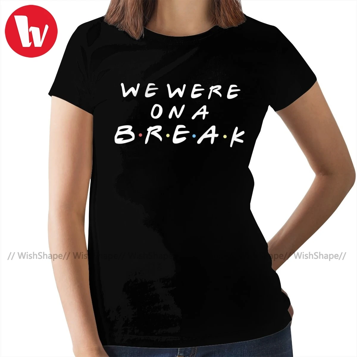 Женская футболка с круглым вырезом и надписью WE was A BREAK | одежда