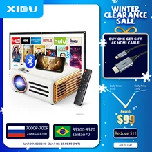 XIDU HD Mini Projektor Full HD 1080P LED Retro Projektoren 8000 Lumen Smart Telefon Android iOS Wifi Bluetooth TV hause Beamer