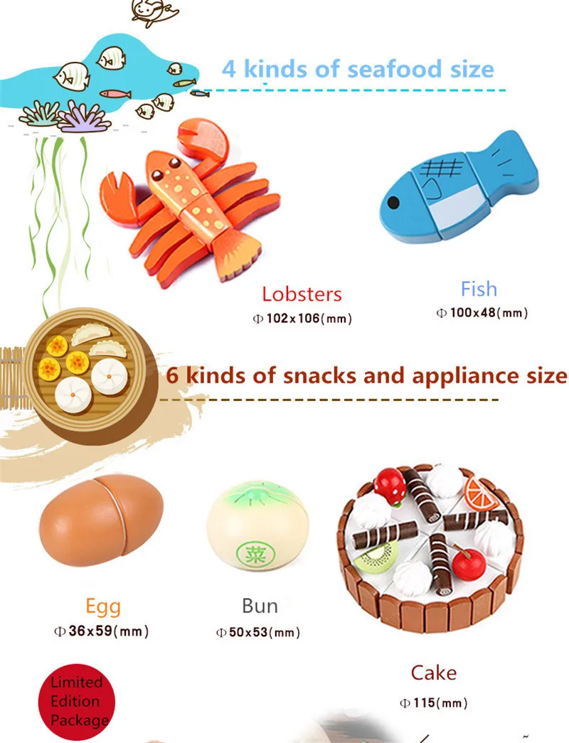 Wooden Food Kitchen Toys Cut vegetables Fruits And Vegetables With Magnet Toys Breakfast Children's Educational Toys Gifts