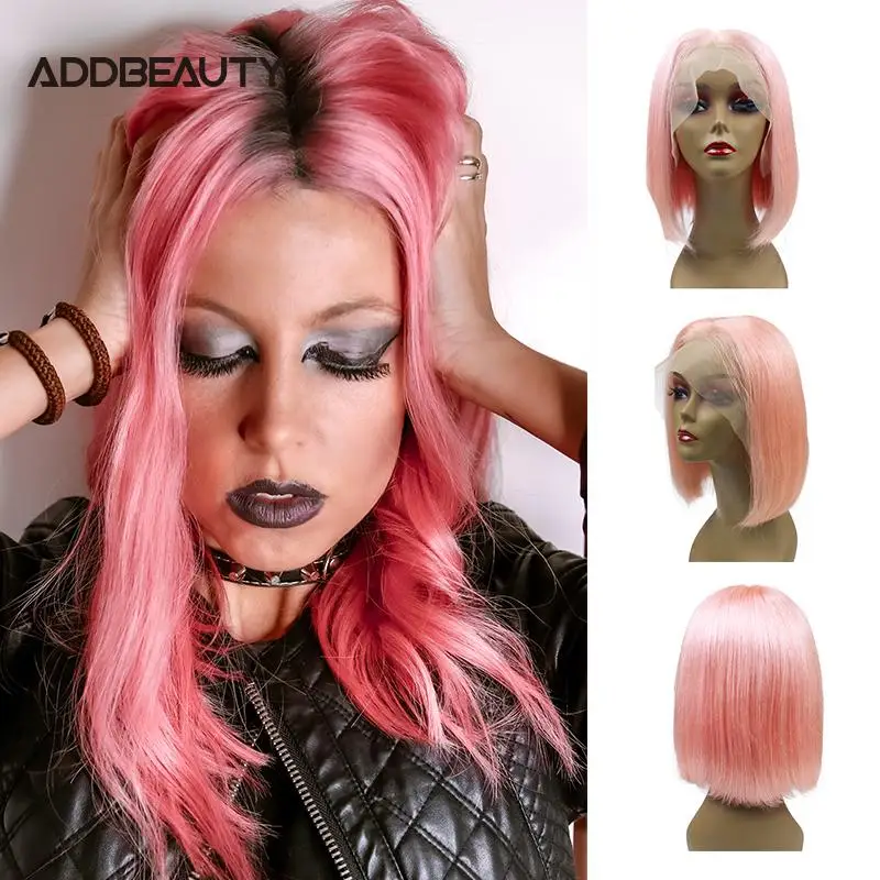 Addbeauty прямые парики 13x4 Синтетические волосы на кружеве парик 13x6 Цвет ed из