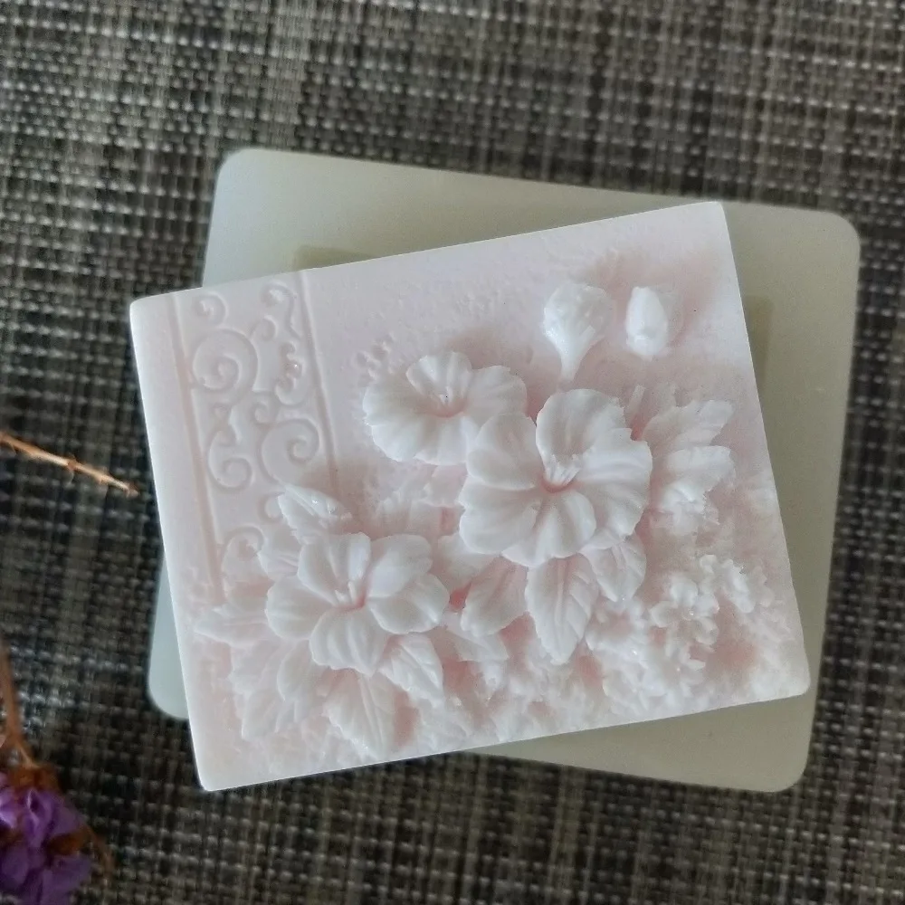 HC0129 PRZY Square soap flower Plum blossom Silicone Mold flowers Soap Molds Clay Resin Gypsum Chocolate Candle Candy Mold
