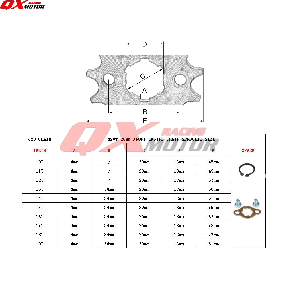 Engine Sprocket 420 420H Chain 10-19 17 Teeth Front For Taotao Kayo Bse Apollo 50 110 125cc Dirt Pit Bike ATV Motorcycle