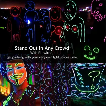 

New Fashion Neon Lights for Parties Halloween Christmas EL Neon Lights EL Wire EL Light Props for Performance 1M/2M/3M/4M/5M D30