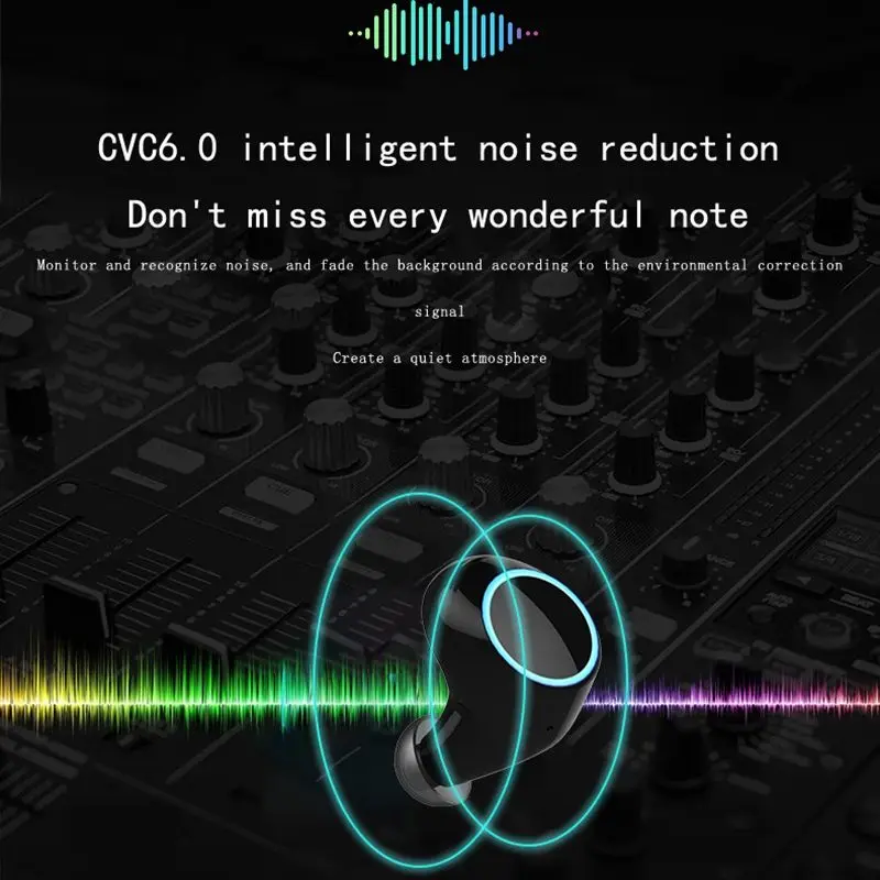 LEORY E8 TWS Wireless bluetooth Earphone Smart Touch Hifi DSP Noise Reduction Waterproof Sport Headset With Mic for X XR Huawei