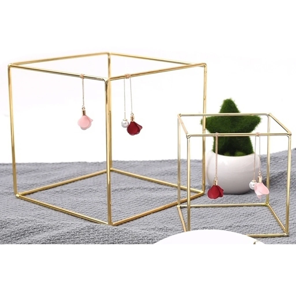 Iron Frame Geometric Showcase Earrings Necklace Hanger Display Organizer Iron Frame Geometric Showcase Earrings Necklace Hanger Display Organizer