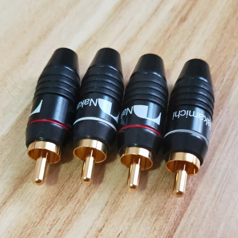 8 шт 12 24 50 в наборе высокое качество Nakamichi RCA штекер припоя адаптер 24K позолоченный