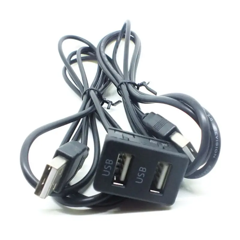 Автомобильный двойной USB порт 3,5 мм AUX USB свинцовый Удлинительный кабель жила наушников адаптер 19QD