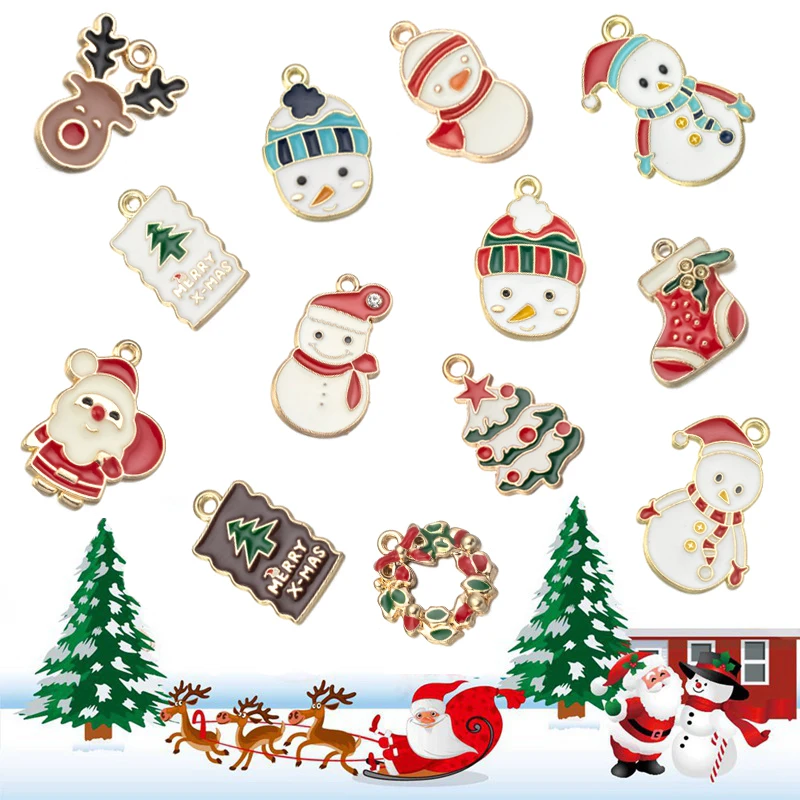 10Pcs Merry Christmas Accessory For Jewelry Making Diy Christmas