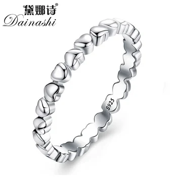 

Dainish Silver 925 Jewelry Heart Ring Forever Love Heart Finger Ring Jewelry Christmas & Valentine's Day Gift Rings for Women