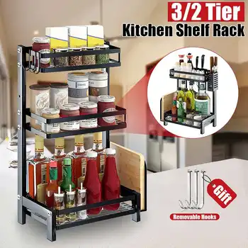 

Stainless Steel Kitchen Shelf Rack Drying Drain Storage Holder Kitchen Plate Dish Cutlery Cup Drain Spice Rack Kitchen Organizer