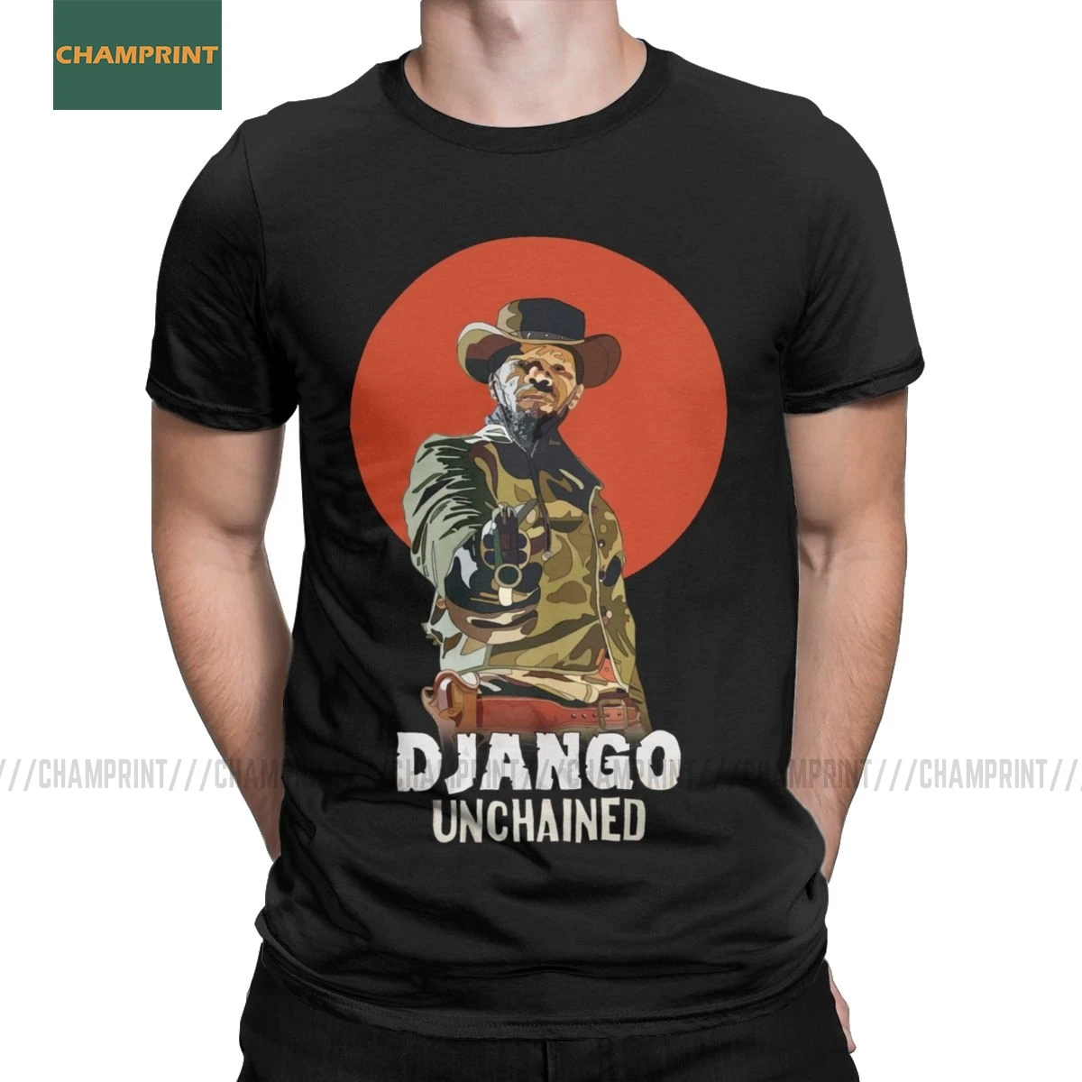 Men T-Shirts Django Unchained Cotton Tee Shirt Short Sleeve Tarantino Quentin Western Leonardo Dentist T Crew Neck Tops | Мужская одежда