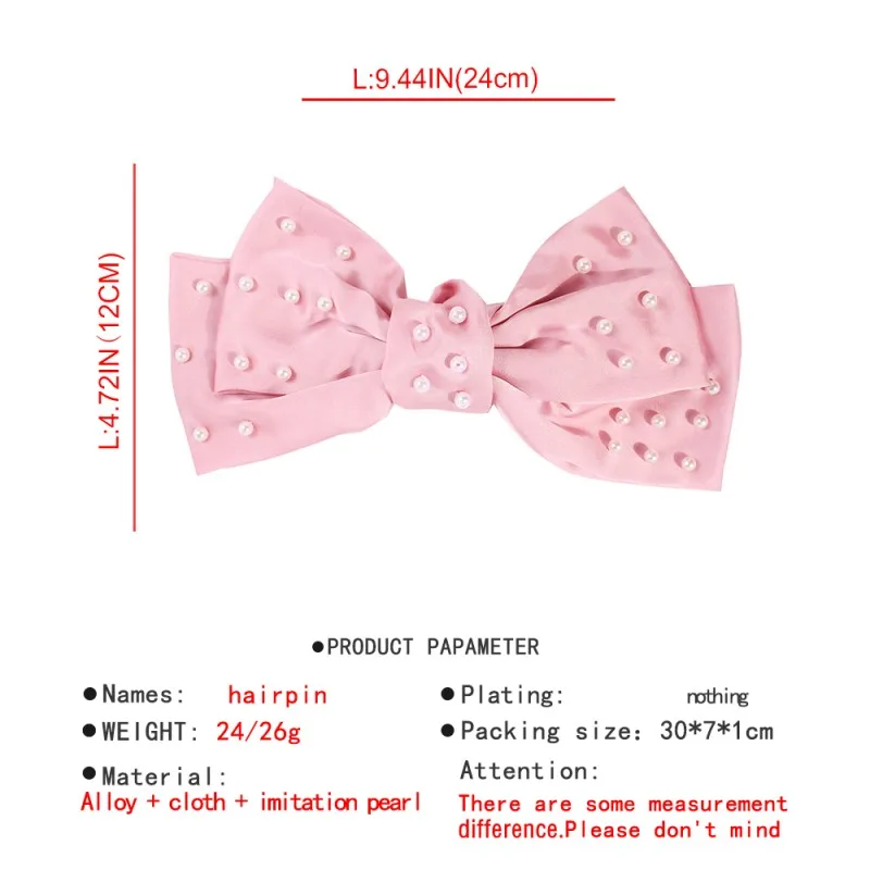 Милый большой бант ZA заколки для волос для девочек розовый завязанный имитация заколка с жемчужиной заколки для волос женские бархатные головные уборы ювелирные изделия F10361