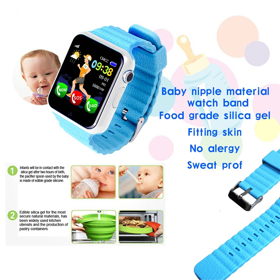 Детские Водонепроницаемые Смарт часы V7K с Wi Fi и камерой SOS|smart watch|waterproof smart watchandroid