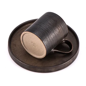 

Japanese Vintage Tea Cup and Saucer Pottery Travel Creative Coffee Cup Reusable Utensil Tazas Cafe Kitchen Dining Bar AB50BD