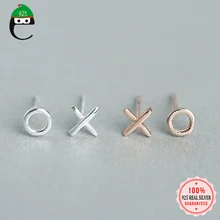 ElfoPlataSi,, 925 пробы, серебро,, Женские Ювелирные изделия, милые, крошечные, асимметричные, 5 мм x 5 мм X O, серьги-гвоздики для дочери, девочки, XY316