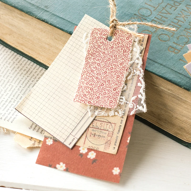 Journamm 60pcs Vintage Floral Paper Letter Material Stationery Scrapbooking Card Journaling Project DIY Retro Background Paper 4