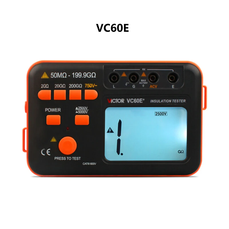 

VICTOR Megger Insulation Tester 5000V Digital Megohmmeter Electronic Ohm Meter Tester Resistance Meter Tellurometer Voltmeter
