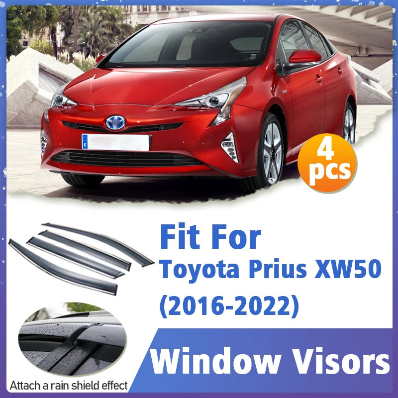 

Window Visor Guard for Toyota Prius XW50 2016-2022 Vent Cover Trim Awnings Shelters Protection Sun Rain Deflector Accessories