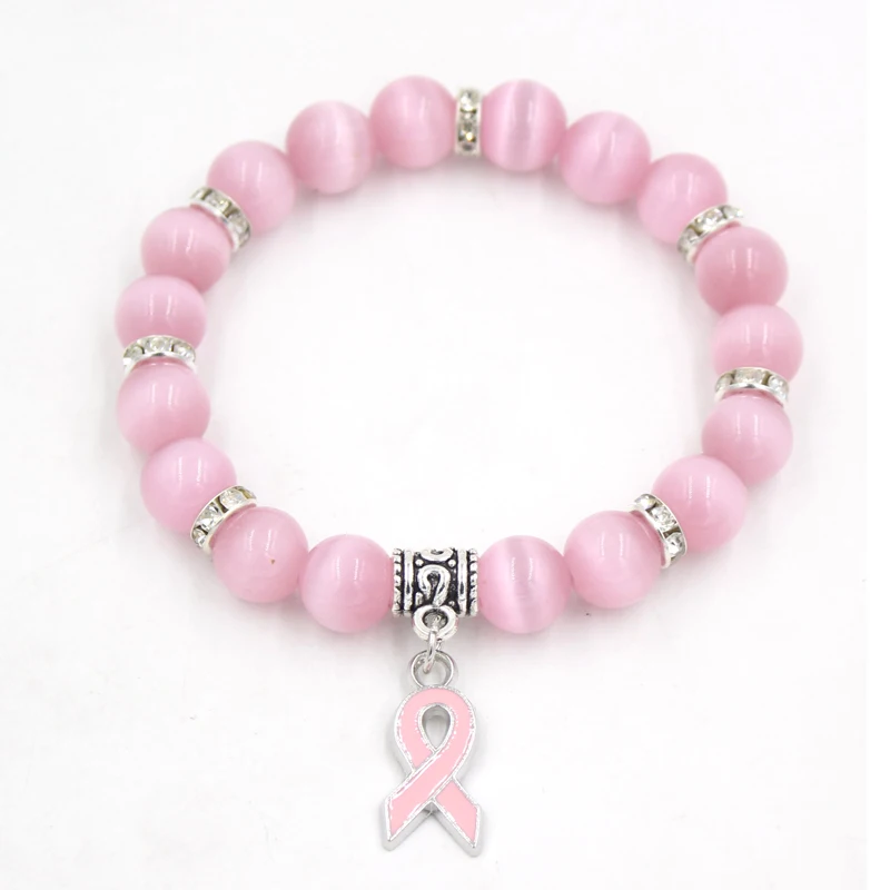 DaPongZhi Bracelets De Sensibilisation Cancer Du Sein Rose Octobre Bracelet Femme Rose Bracelets Pour Sensibilisation Au Cancer Du Sein Accessoire élégant Et Significatif Bracelet