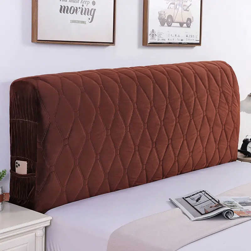 European High Grade Thicken Flannel Quilted Headboard Cover King Single Size Soft Velvet All-inclusive Head Cover 240x75cm