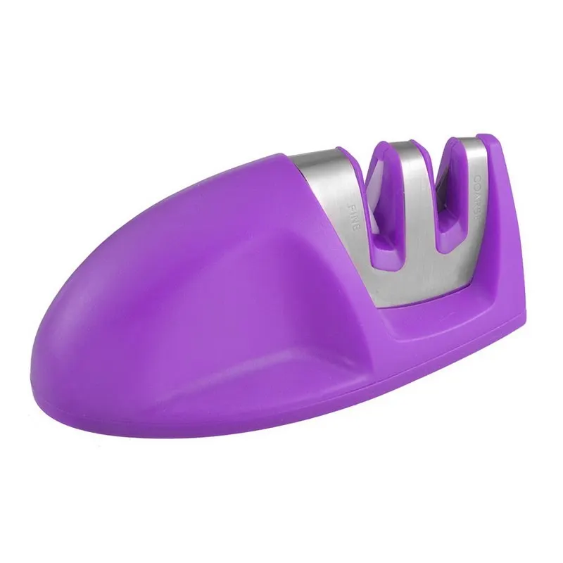 3 ступени нож шлифовальный Быстрый Профессиональный нескользящий Силиконовый Резиновый бытовой кухонный инструмент Прямая поставка - Цвет: Purple