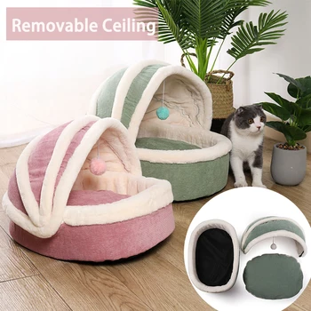 

Pet Dog Cat Tent House Cute Kennel Winter Warm Bed for Cat Puppy Soft Sleeping Mat Pet Comfortable Puppy Cushion Supplies