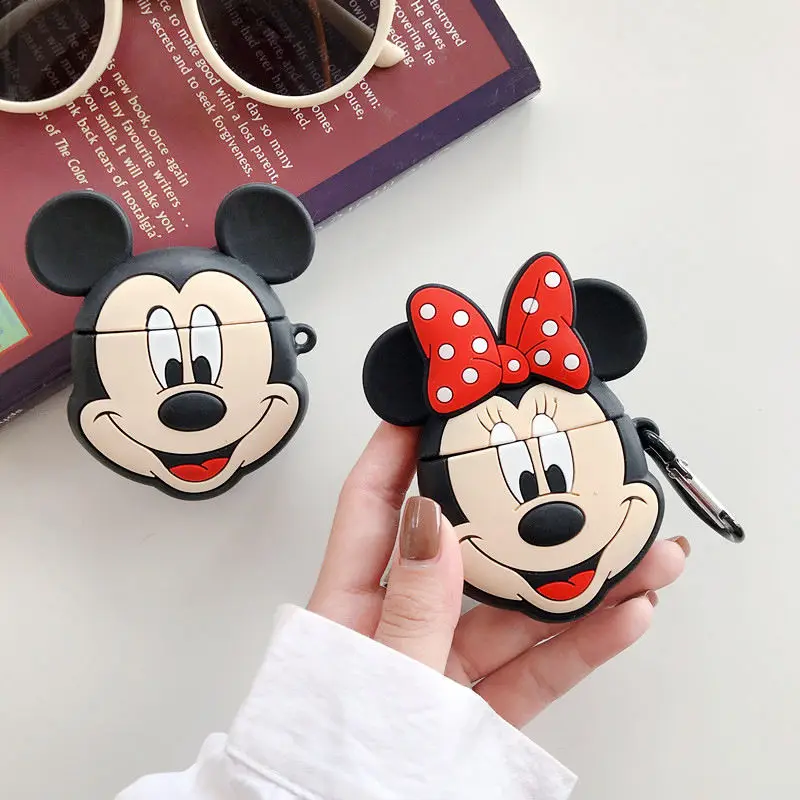 

3D Big Max Super Man Mickey Minne Earphone Case For Airpods 1 2 Cover Wireless Bluetooth Headset Cases Airpods Box Coque