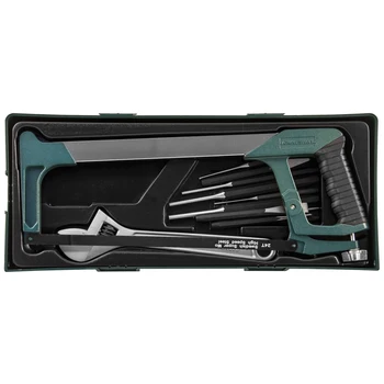 

Tool set Hacksaw, divorce key, tooth and punch, 14 items (spoon) m645114st (m645114sp)