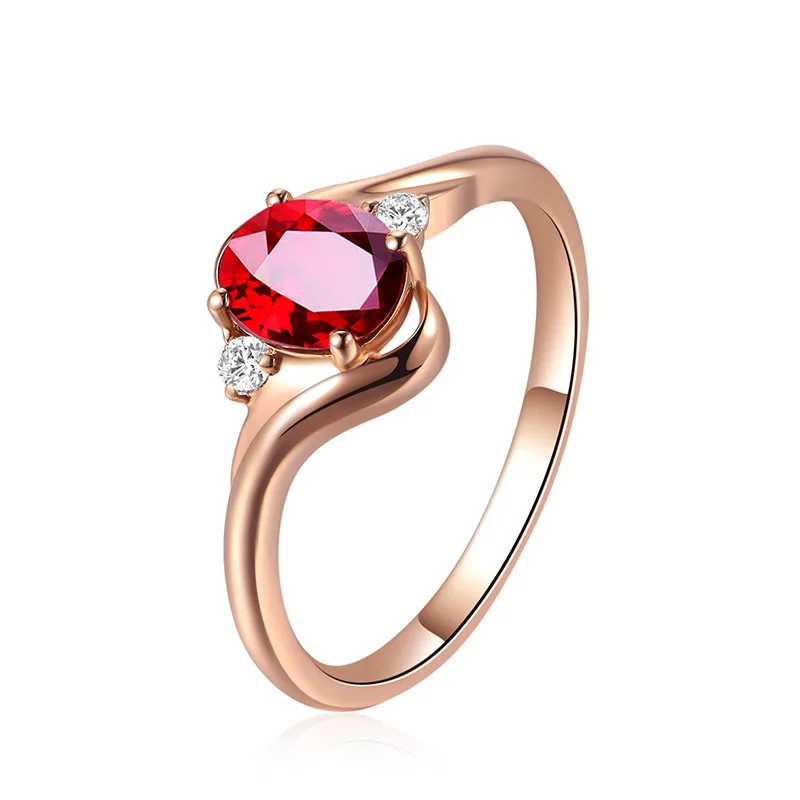 Rainbamabom серебро 925 пробы рубиновый драгоценный камень свадебные Обручение розовое золото кольца, обручальные кольца ювелирные изделия на подарок