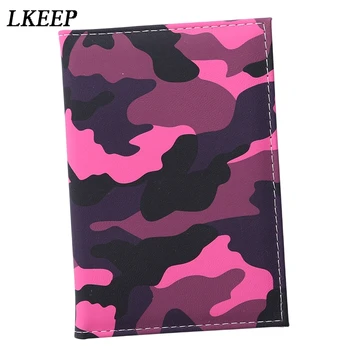 

Ladies PU Leather Passport Cover Pink Women Card Holder Fashion Camouflage Cover for Passport Girls Passport Holder New